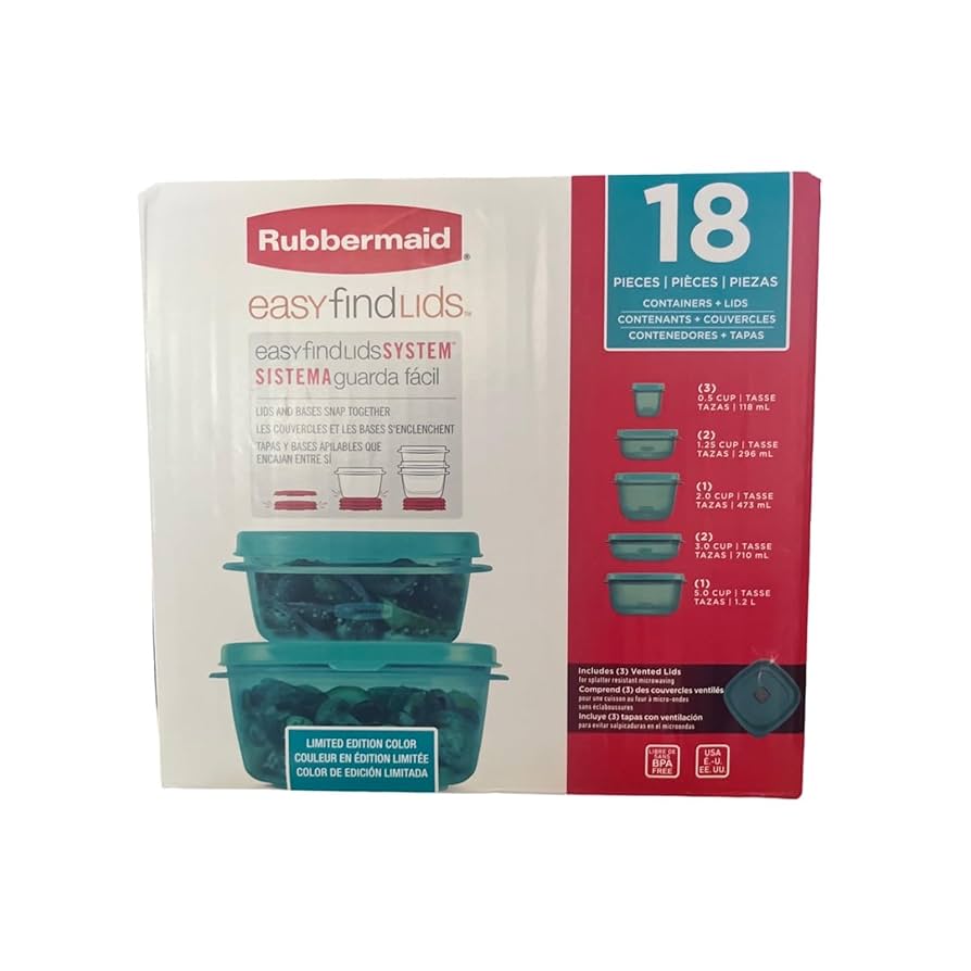 Rubbermaid Easy Find Lids System, Containers and Lids